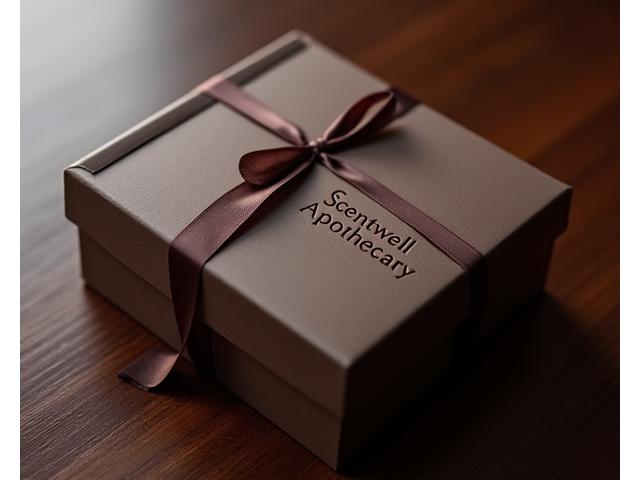 Elegant corporate gift box with a subtle logo and minimal design