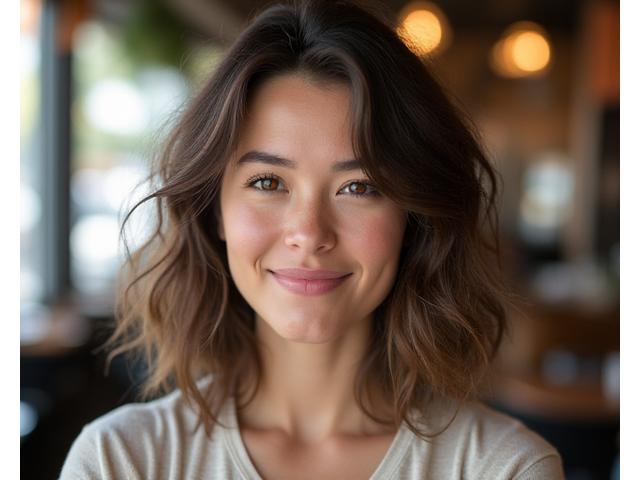 A casual, elegant hairstyle suitable for daily wear, subtly enhanced with a hint of hair perfume, perhaps with natural light streaming in.