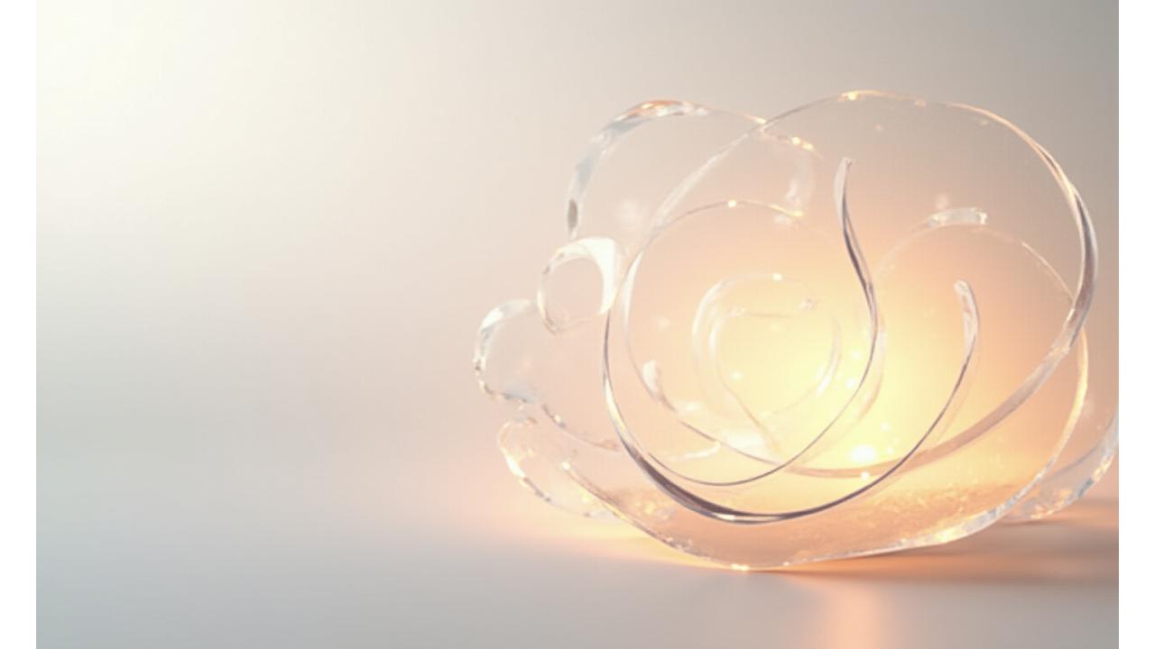 An abstract image representing data security and privacy, with soft, overlapping elements forming a protective shield.
